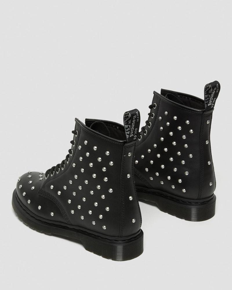 Dr Martens 1460 Stud Wanama Leren Veterlaarzen Heren Zwart | NL 273MQZ